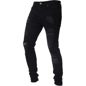 Andongnywell Men's Skinny Jeans Stretch Ripped Denim Pants Slim Fit Straight Leg Distressed Zipper Pencil Pant in Saudi Arabia