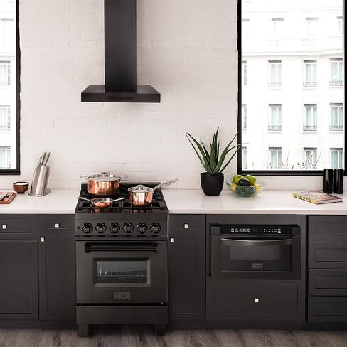 ZLINE 24" Convertible Vent Wall Mount Range Hood in Black Stainless Steel (BSKEN-24) in Saudi Arabia