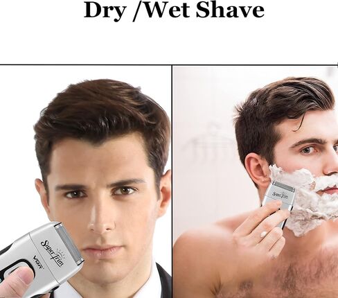 VGR Double Foil Professional Electric Shaver for Men 3 Adjustable Speeds Electric Razors Head Shaver for Bald Men Hair Beard Trimmer with 2 Head Barber Supplies Gifts for Men Fathers Husband Boyfriend in Saudi Arabia