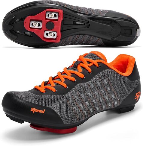QFJB Road Bike Cycling Shoes for Men, Women Men’s Cycling Shoes, Indoor Cycling Shoes Women, Compatible with Cleats, SPD System, Lock Road Bike Riding Shoes, Delta Cleats Included in Saudi Arabia