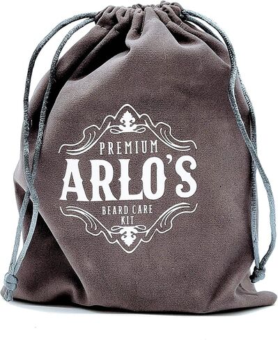 Arlo’s Deluxe 4-PC Beard Care Kit - Includes Dual-Sided Beard Comb, Professional Beard Brush, Stainless Steel Beard Scissors and Deluxe Carrying Bag in Kuwait