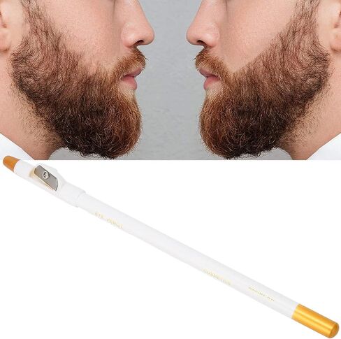Beard Lineup Pen,ANGGREK White Hairline Pen Professional Beard Pencil Filler Household Beard Pencil Liner Shaping Styling Tool(White) in Kuwait