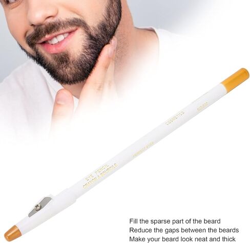 Beard Lineup Pen,ANGGREK White Hairline Pen Professional Beard Pencil Filler Household Beard Pencil Liner Shaping Styling Tool(White) in Kuwait