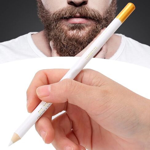 Beard Lineup Pen,ANGGREK White Hairline Pen Professional Beard Pencil Filler Household Beard Pencil Liner Shaping Styling Tool(White) in Kuwait