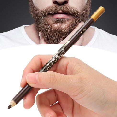 Beard Lineup Pen,ANGGREK White Hairline Pen Professional Beard Pencil Filler Household Beard Pencil Liner Shaping Styling Tool(White) in Kuwait