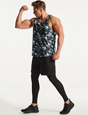 ATHLIO Men's Dry Fit Muscle Workout Tank Tops, Y-Back Bodybuilding Gym Shirts, Athletic Fitness Tank Top in Saudi Arabia