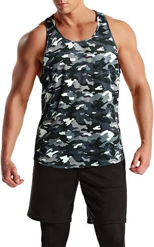 ATHLIO Men's Dry Fit Muscle Workout Tank Tops, Y-Back Bodybuilding Gym Shirts, Athletic Fitness Tank Top in Saudi Arabia