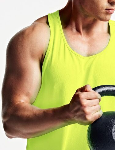 ATHLIO Men's Dry Fit Muscle Workout Tank Tops, Y-Back Bodybuilding Gym Shirts, Athletic Fitness Tank Top in Saudi Arabia