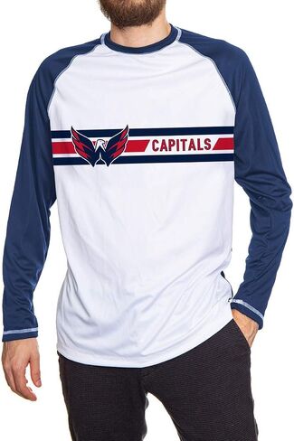 Calhoun Mens Officially Licensed NHL Striped Long Sleeve Rashguard in Kuwait