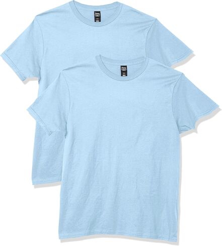 Hanes Men's Nano Premium Cotton T-Shirt (Pack of 2), Light Blue, Medium in Saudi Arabia