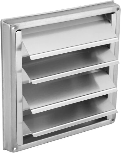 Wall Air Vent Grille, Stainless Steel Square Tumble Dryer Extractor Fan Outlet Silver For Maximum Exhausting Flow To Stop Unpleasant Odors Noises in Kuwait