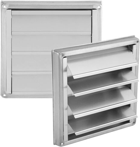 Wall Air Vent Grille, Stainless Steel Square Tumble Dryer Extractor Fan Outlet Silver For Maximum Exhausting Flow To Stop Unpleasant Odors Noises in Kuwait