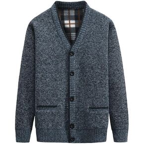 Cardigan Men Autumn Winter Thick V Neck Knitted Sweater Causal Warm Knitted Cardigan Mens Clothing in Saudi Arabia