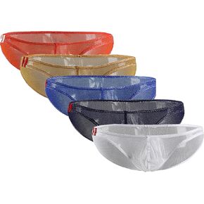 Detwen Men's See Through Underwear Briefs Thin Bikini with Pouch Low Rise Thong in Kuwait
