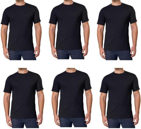 Kirkland Signature Men's Crew Neck Tee 100% Combed Heavyweight Cotton T-Shirts (Pack of 6) in Kuwait