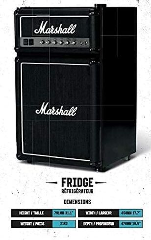 Marshall MF3.2 MF32BLKNA 3.2 Cubic-Foot Medium-Capacity Bar Fridge, Black in Saudi Arabia