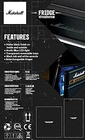 Marshall MF3.2 MF32BLKNA 3.2 Cubic-Foot Medium-Capacity Bar Fridge, Black in Saudi Arabia