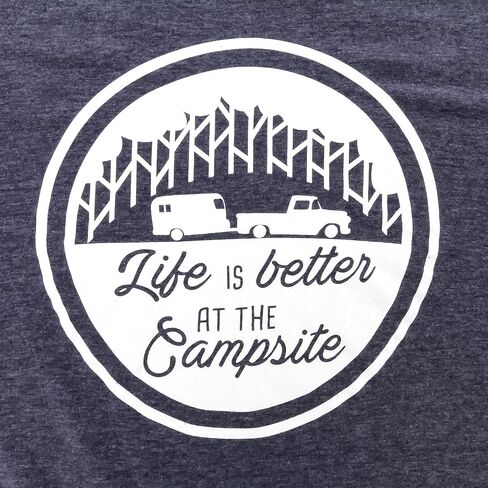 Camco "Life is Better at The Campsite Crew Neck Short-Sleeve T-Shirt (Heather Gray, Small) (53207) in Saudi Arabia