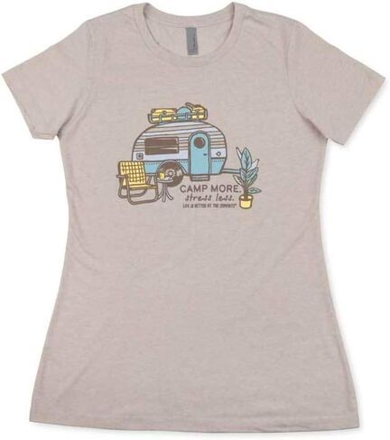 Camco "Life is Better at The Campsite Crew Neck Short-Sleeve T-Shirt (Heather Gray, Small) (53207) in Saudi Arabia