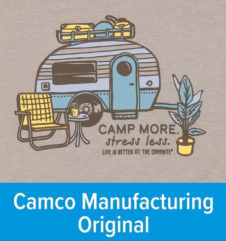 Camco "Life is Better at The Campsite Crew Neck Short-Sleeve T-Shirt (Heather Gray, Small) (53207) in Saudi Arabia