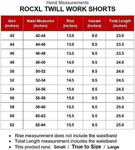 ROCXL Big & Tall Sizes 42 – 62 Men’s Cotton Twill Shorts Midweight in Kuwait