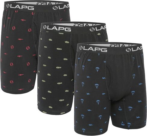 LAPG Tac Comfort Men's Boxer Briefs Assorted Design 3-Pack, Men's Underwear Boxer Briefs Pack, Funny Boxer Briefs in Saudi Arabia