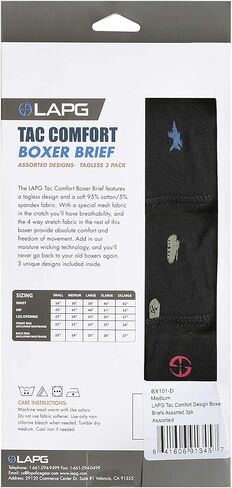 LAPG Tac Comfort Men's Boxer Briefs Assorted Design 3-Pack, Men's Underwear Boxer Briefs Pack, Funny Boxer Briefs in Saudi Arabia