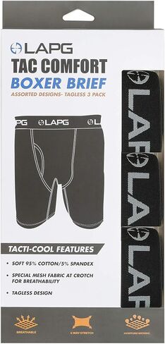 LAPG Tac Comfort Men's Boxer Briefs Assorted Design 3-Pack, Men's Underwear Boxer Briefs Pack, Funny Boxer Briefs in Saudi Arabia