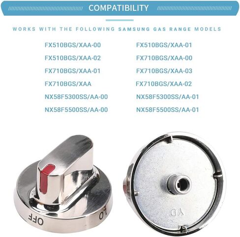 5 عبوات DG64-00472A DG64-00347A مجموعة مقابض الموقد للفرن ومقبض الفولاذ المقاوم للصدأ بديل لـ Samsung NX58F5300SS NX58F5500SS FX510BGS FX710BGS نطاق الغاز استبدال 3447604 AP5949480 PS10058981 in Kuwait