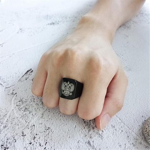 ZKXXJ Custom Family Crest Ring for Men,Personalized Name/Date/Logo/Family Crest/Arm Coat/National Emblem Signet Band Stainless Steel Engraved Rings for Dad,Husband,Boyfriend,Uncle,Nephew in Saudi Arabia
