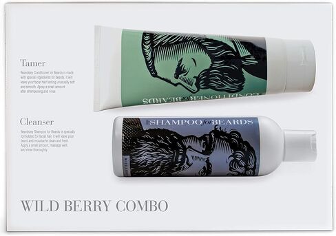 Beard Care Products, Shampoo Wash and Ultra Conditioner Softens, Smooths & Strengthens Beard Growth Value Set by Beardsley & Company (Wild Berry Deluxe) in Saudi Arabia