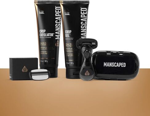 MANSCAPED® The Ultra Smooth Package, Male Hygiene Shaving Bundle, Includes The Crop Shaver™ Groin Razor with Replacement Blades​, Crop Gel™ Ball Shaving Gel, and Crop Exfoliator™ Ball Exfoliator in Kuwait