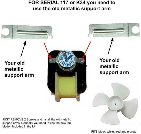 GLOB PRO SOLUTIONS PD00025325 AP3103456 EAP358620 PS358620 Fridge Evaporator Fan Motor Kit Replacement for and compatible with Whirlpool KitchenAid Roper Kenmore Heavy DUTY in Saudi Arabia
