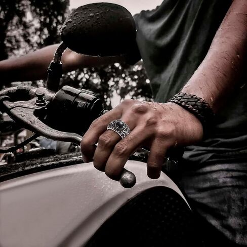 Satanic Ring Baphomet Goat Satan Devil Sigil of Lucifer Rings for Men Women Stainless Steel Gothic Punk Rings Jewelry Size 7-13 in Kuwait