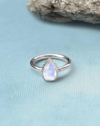 YoTreasure Moonstone Ring Solid 925 Sterling Silver Gemstone Jewelry in Saudi Arabia