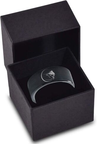 Marlin Marlins Sea Animal Creature Fish Ring - Tungsten Band 8mm - Men - Women - 18k Rose Gold Step Bevel Edge - Yellow - Grey - Blue - Black - Brushed - Polished - Wedding - Gift Dome Flat Cut in Saudi Arabia