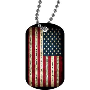 Rogue River Tactical USA American Flag Dog Tag Pendant Jewelry Necklace Military Gift Pledge of Allegiance in Kuwait