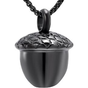 EternityMemory Little Acorn Cremation Pendant Ashes Urn Necklace for Cremation - Stainless Steel