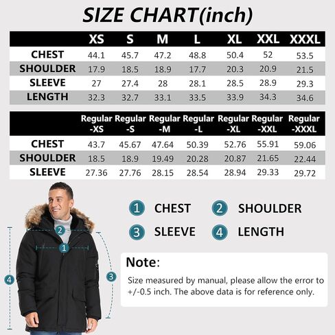 Molemsx Long Jacket For Men Down Coats For Men, Men's Winter Jacket Warm Parka Puffer Jacket Men's Down Jackets & Coats Winter Down Jacket for Cold Weather with Hood Faux-Fur Trim Black L-Regular in Saudi Arabia