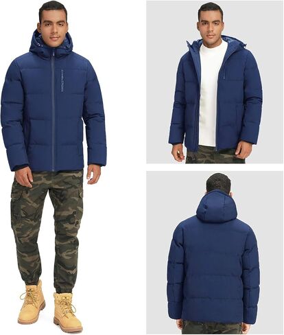 CAMELSPORTS Men’s Down Jacket Hooded Windproof Puffer Jacket Lightweight Thicken Warm Winter Parka Coat in Saudi Arabia