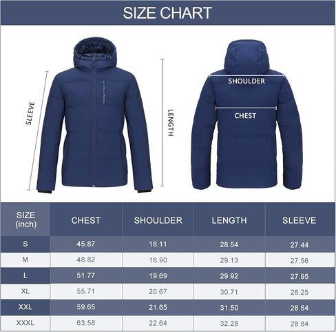 CAMELSPORTS Men’s Down Jacket Hooded Windproof Puffer Jacket Lightweight Thicken Warm Winter Parka Coat in Saudi Arabia