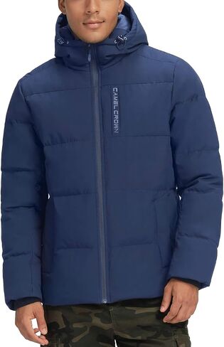 CAMELSPORTS Men’s Down Jacket Hooded Windproof Puffer Jacket Lightweight Thicken Warm Winter Parka Coat in Saudi Arabia