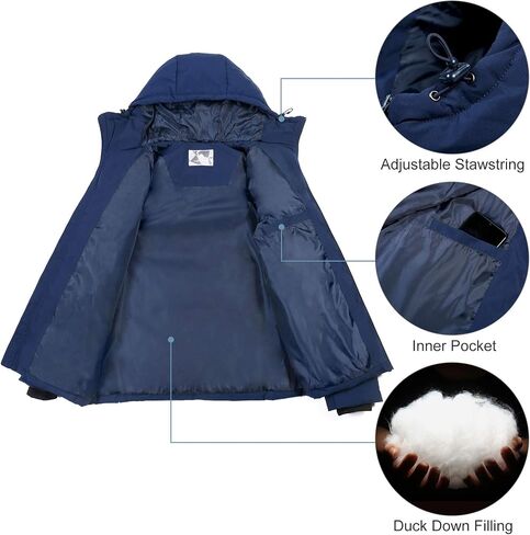 CAMELSPORTS Men’s Down Jacket Hooded Windproof Puffer Jacket Lightweight Thicken Warm Winter Parka Coat in Saudi Arabia