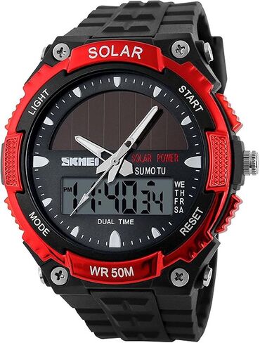 Fanmis Men's Solar Powered Casual Quartz Wrist Watch Analog Digital Multifunctional Black Sports Watch in Saudi Arabia