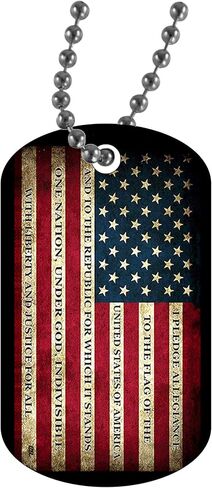 Rogue River Tactical USA American Flag Dog Tag Pendant Jewelry Necklace Military Gift Pledge of Allegiance in Saudi Arabia