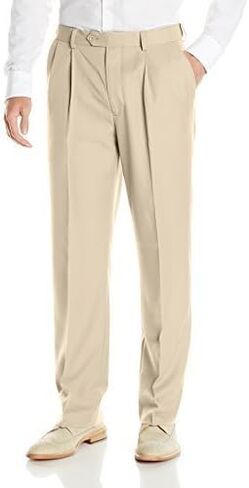 Oxford NY Men's Classic Fit Double Pleat Extender Waist Gabardine Dress Pant in Saudi Arabia