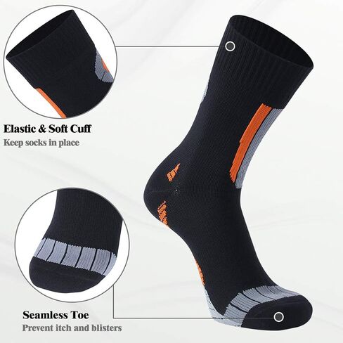 SUMADE Waterproof Socks,Unisex Novelty Athletic Water Resistant Breathable Lightweight Mid-Calf Sports Socks for Golf Cycling Running Hiking 1 Pair (Black,Medium) in Saudi Arabia