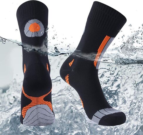 SUMADE Waterproof Socks,Unisex Novelty Athletic Water Resistant Breathable Lightweight Mid-Calf Sports Socks for Golf Cycling Running Hiking 1 Pair (Black,Medium) in Saudi Arabia