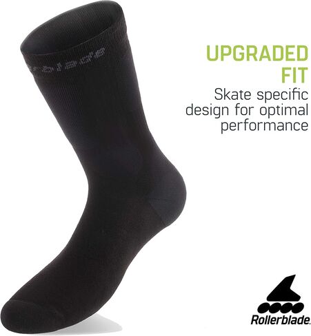 Rollerblade Performance Socks, Inline Skating, 3 Pack, Multi Sport, Black in Saudi Arabia
