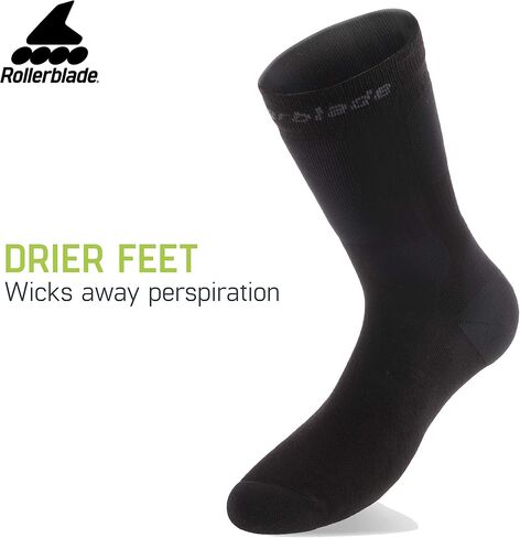 Rollerblade Performance Socks, Inline Skating, 3 Pack, Multi Sport, Black in Saudi Arabia